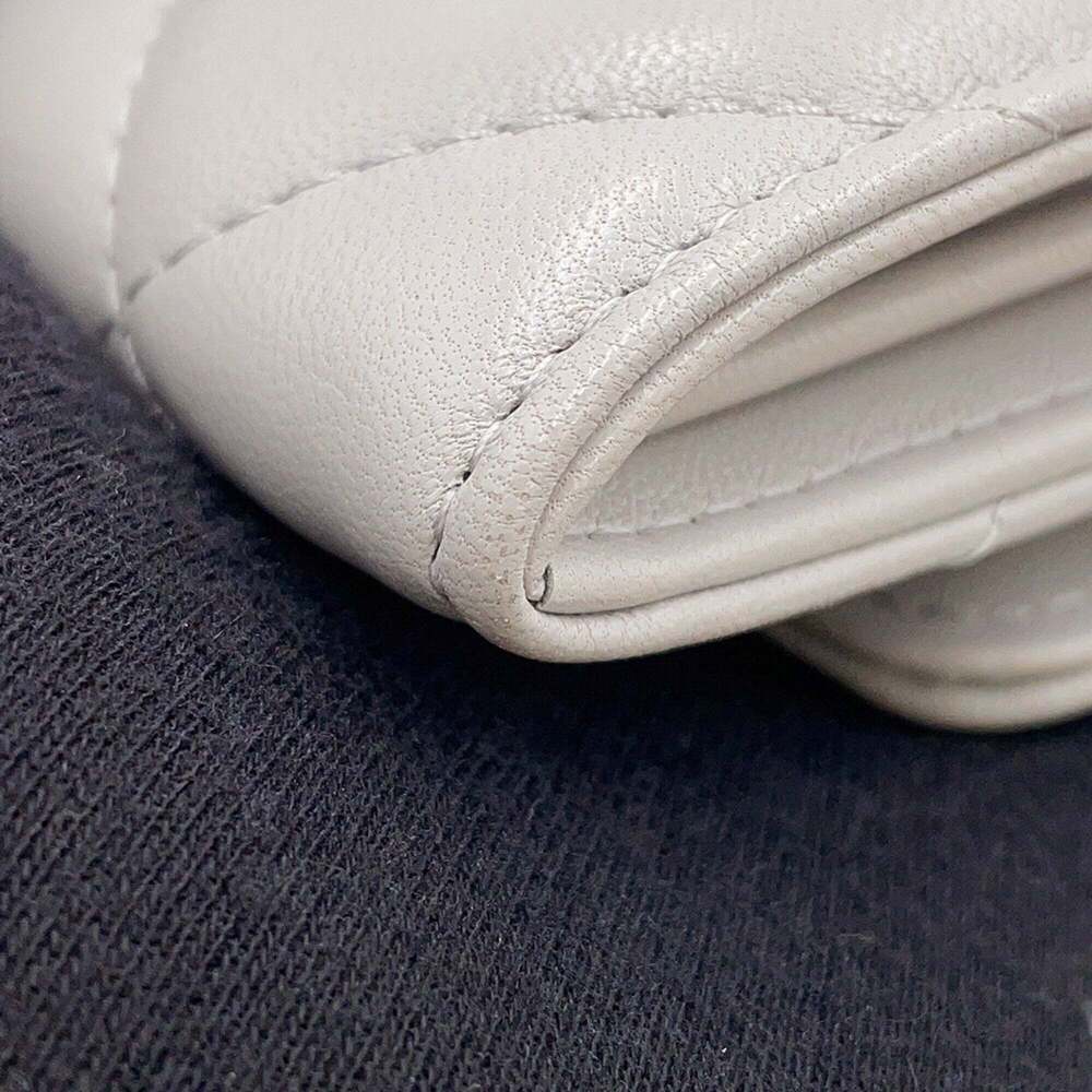 CHANEL Gray Lambskin Leather Wallet - Picture 9 of 16